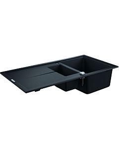 Grohe composite built-in sink 31642AP0 1000x500mm, 1.5 bowls with drainer, granite black