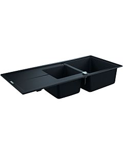 Grohe composite built-in sink 31643AP0 1160x500mm, 1.5 bowls with drainer, granite black