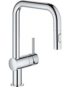 Grohe Minta single-lever sink mixer 32322002 chrome, pull-out dual spray, U-spout
