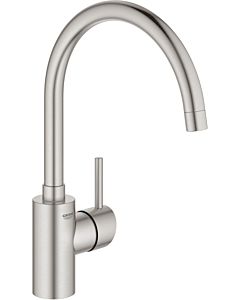 Grohe Concetto kitchen faucet 32661DC3 supersteel, swiveling pipe spout, internal water supply
