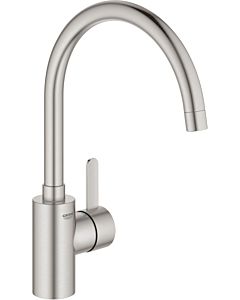 Grohe Eurosmart Cosmopolitan single-lever sink mixer 32843DC2 supersteel, swiveling pipe spout, internal water supply