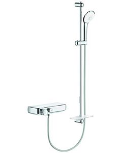 Grohe Grohtherm shower thermostat 34721000 chrome, DN 15, with shower set 90cm