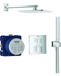 Grohe match1 Cube shower system 34741000 chrome, with concealed thermostat