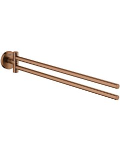 Grohe Essentials towel rail 40371DL1 2-armed, swiveling, 43.9cm, brushed warm sunset
