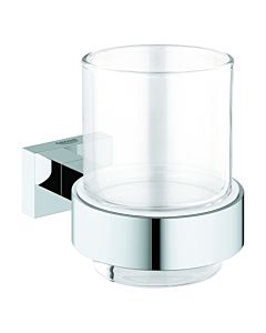 Grohe Essentials Cube Glashalter 40755001 chrom, Glas mit Halter