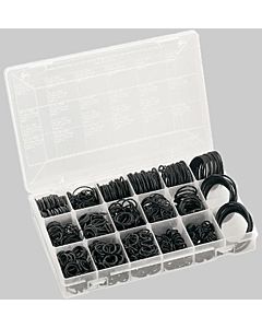 HAAS O-ring assortment 4144 for Kludi fitting, 845 pieces, 270x180x2mm, rubber, transparent