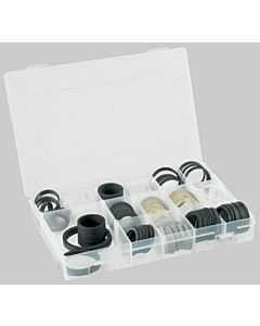 HAAS Oha seal assortment 7307 125 pieces, 270x180x42mm, for plastic / metal siphons, transparent