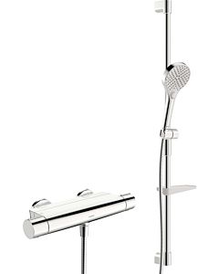 Hansa Hansaoptima shower system 48130331 with thermostat, wall mounting (2-hole), chrome