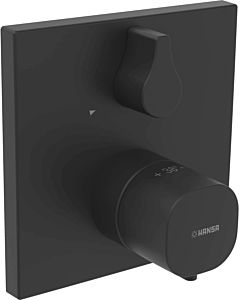 Hansa Hansabluebox living trim set 8113956233 concealed shower thermostat, with volume control, square rosette, matt black