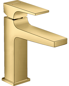 hansgrohe Metropol single lever basin mixer 32507990 projection 135 mm, push-open waste set, polished gold optic