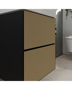hansgrohe Xevolos E meuble sous-vasque 54174390 480x555x475mm, pour lave-mains , 2 tiroirs, gris ardoise mat, structure bronze