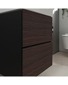 hansgrohe Xevolos E meuble sous-vasque 54174730 480x555x475mm, pour lave-mains , 2 tiroirs, gris ardoise mat, chêne foncé