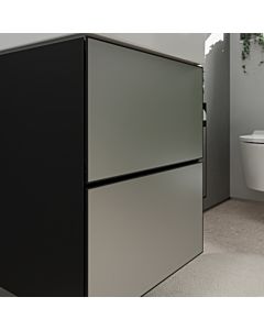hansgrohe Xevolos E vanity unit 54174770 480x555x475mm, for hand washbasin, 2 drawers, slate gray matt, slate gray metallic