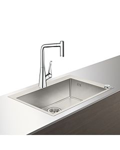 Hansgrohe Select C71-F660-03 sink combination 43209800 stainless steel look, with sBox, 2000 main basin