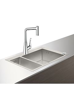 Hansgrohe Select C71-F655-04 sink combination 43210000 chrome, with sBox, 2000 main and additional basin