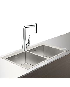 Hansgrohe Select C71-F765-05 combinaison d&#39;évier 43211000 chromé , avec sBox, 2 lavabos principaux