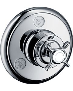 hansgrohe Axor Montreux kit de finition 16830820 vanne d&#39;arrêt et inverseur à encastrer, avec poignée en croix, nickel brossé