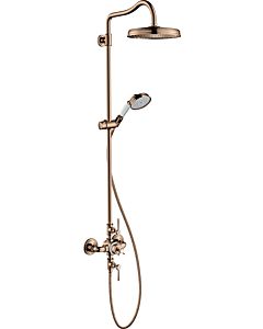 hansgrohe Axor Montreux Showerpipe 16572300 with thermostat, head shower, 240mm, 1jet, polished red gold