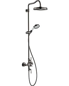 hansgrohe Axor Montreux Showerpipe 16572330 mit Thermostat, Kopfbrause, 240mm, 1jet, polished black chrome