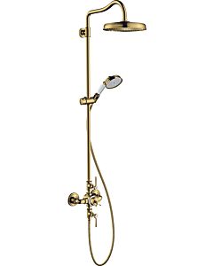 hansgrohe Axor Montreux Showerpipe 16572990 with thermostat, head shower, 240mm, 1jet, polished gold optic