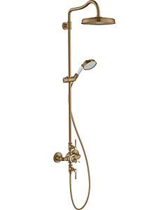 hansgrohe Axor Montreux Showerpipe 16572140 mit Thermostat, Kopfbrause, 240mm, 1jet, brushed bronze