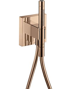 hansgrohe Axor Starck Organic Porter unit 12626300 with hand shower 2jet, shower hose, 120x120mm, polished red gold