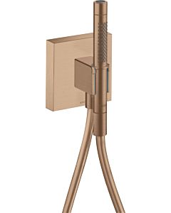 hansgrohe Axor Starck Organic Porter unit 12626310 with hand shower 2jet, shower hose, 120x120mm, brushed red gold