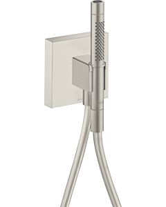 hansgrohe Axor Starck Organic Porter unit 12626800 with hand shower 2jet, shower hose, 120x120mm, stainless steel look