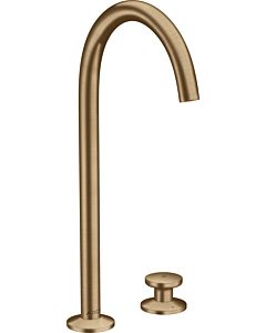 hansgrohe Axor One 2-hole washbasin mixer 48060140 projection 165mm, with push-open waste set, brushed bronze