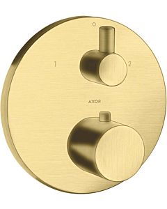 hansgrohe Axor Uno Fertigmontageset 38720950 Unterputz-Thermostat, mit Ab- und Umstellventil, brushed brass