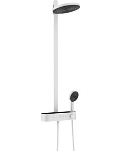 hansgrohe Pulsify S Showerpipe 24240700 with shower thermostat Shower Tablet Select 400, matt white