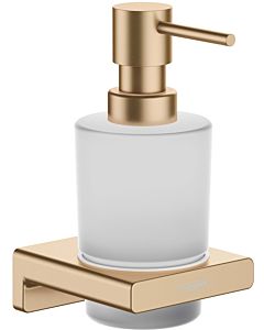 hansgrohe lotion dispenser 41745140 wall mounting, glass insert, metal, brushed bronze