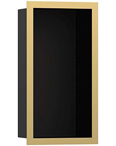 hansgrohe XtraStoris wall niche 56095990 30x15x10cm, with design frame, matt black, polished gold optic