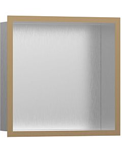 hansgrohe XtraStoris wall niche 56097140 30x30x10cm, with design frame, brushed stainless steel, brushed bronze