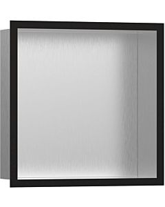 hansgrohe XtraStoris wall niche 56097670 30x30x10cm, with design frame, brushed stainless steel, matt black