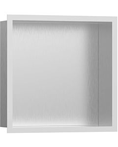 hansgrohe XtraStoris wall niche 56097700 30x30x10cm, with design frame, brushed stainless steel, matt white
