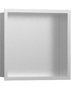 hansgrohe XtraStoris wall niche 56097800 30x30x10cm, with design frame, brushed stainless steel, stainless steel optic