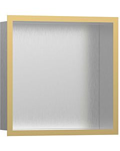 hansgrohe XtraStoris wall niche 56097990 30x30x10cm, with design frame, brushed stainless steel, polished gold optic