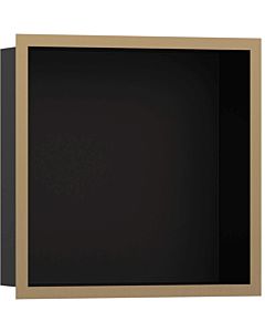 hansgrohe XtraStoris wall niche 56098140 30x30x10cm, with design frame, matt black, brushed bronze