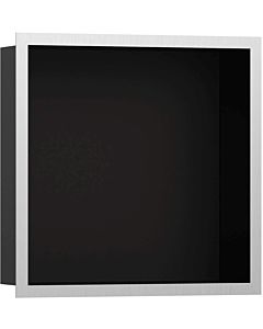 hansgrohe Niche murale XtraStoris 56098800 30x30x10cm, avec cadre design, noir mat, optique en acier inoxydable