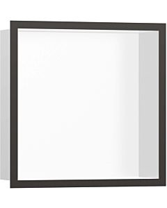 hansgrohe XtraStoris wall niche 56099340 30x30x10cm, with design frame, matt white, brushed black chrome