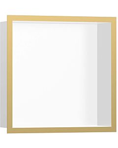 hansgrohe XtraStoris wall niche 56099990 30x30x10cm, with design frame, matt white, polished gold optic