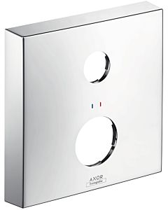 hansgrohe Axor extension rosette 14968000 2-hole, square, red / blue, chrome