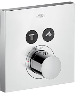hansgrohe Axor ShowerSelect Square Thermostat  36715000, Thermostat, 2 Verbraucher, chrom