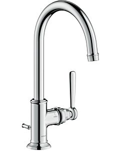 hansgrohe Axor Montreux basin mixer 16517820 projection 175mm, with lever handles, with pull-rod waste set, brushed nickel