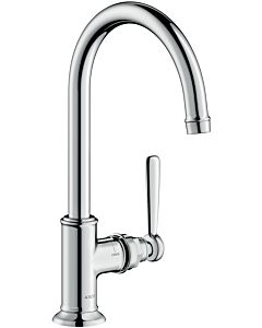 hansgrohe Axor Montreux basin mixer 16518820 projection 175mm, with lever handles, non-lockable waste set, brushed nickel