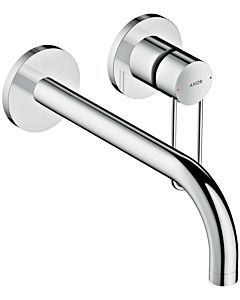 Axor Uno wall-mounted basin mixer 38122820 brushed nickel, projection 225mm, bow handle