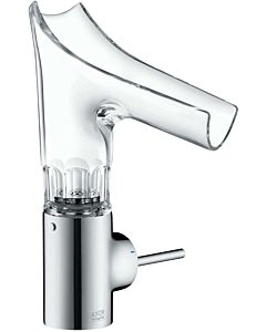 hansgrohe Axor Starck basin mixer 12123000 with glass spout and waste set, facet cut, chrome
