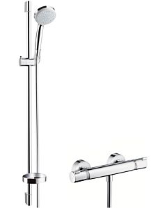 hansgrohe Croma shower system 27033000 with Ecostat Comfort thermostat and shower rail 90cm, 9 l/min, chrome