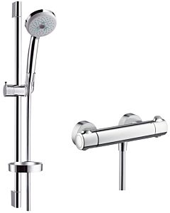 hansgrohe shower set Croma 100 multi 27086000 chrome, with 65 cm rod Unica C